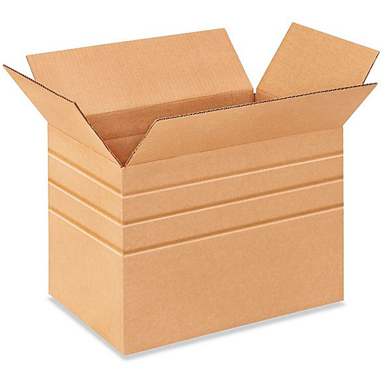 Multi-Depth Corrugated 200# Brown Kraft Printers Boxes 17.25 x 11.25 x 12-10-8-6 in. 25 Boxes per Bundle