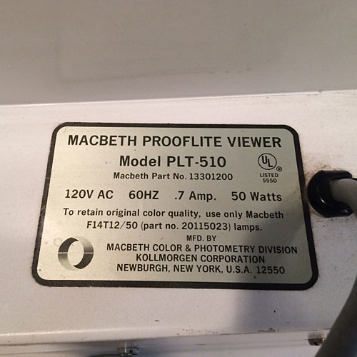 Macbeth® PLT-510 Vintage Light Box Prooflite Viewer - Vintage Light Box for viewing transparencies