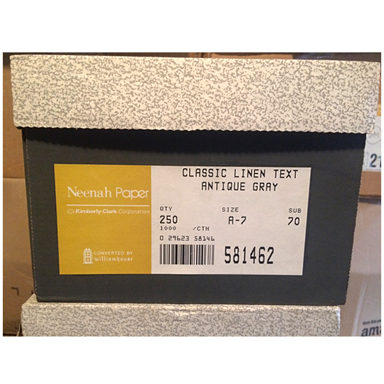 Neenah® Classic Linen Antique Gray 70 lb. A7 Envelope - Sku: 81462 | 250 PER BOX