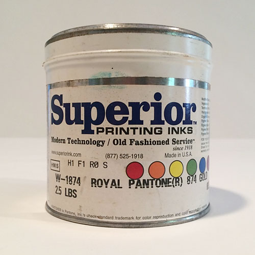 Superior® Printing Inks Royal Pantone PMS 874 Metallic Gold 2.5 lbs. 1/Can - Pantone® Metallic 874 Gold
