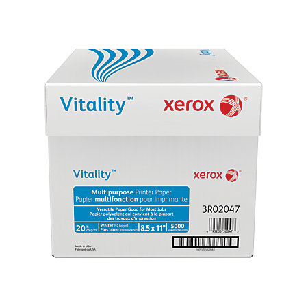Xerox® Vitality White 20 lb. Multipurpose Printer Paper Copy Paper 8.5 x 11 - SKU: 3R02047 | 5000 SHEETS PER CASE