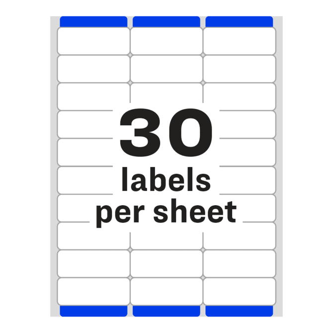 Avery® 5160 Address Labels White Permanent Adhesive 2.625x1 in. 30 Labels Per Sheet 8.5x11 in. 100 Sheets per Pack