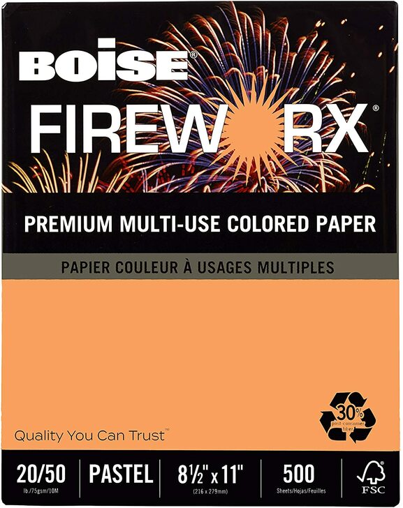 Boise® FIREWORX Paper Orange 24-60 lb. Smooth 11x17 in. 500 Sheets per Ream