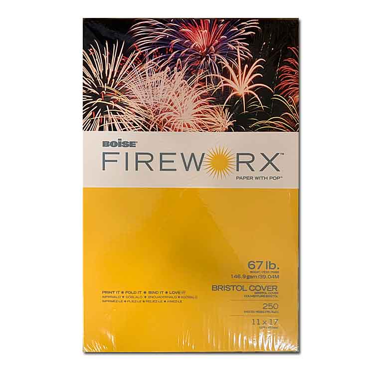 Boise® FIREWORX Paper Fountains of Gold Bristol Cover 11x17 in. 250 Sheets/Ream - Sku: MP6717GD | 250 SHEETS PER REAM