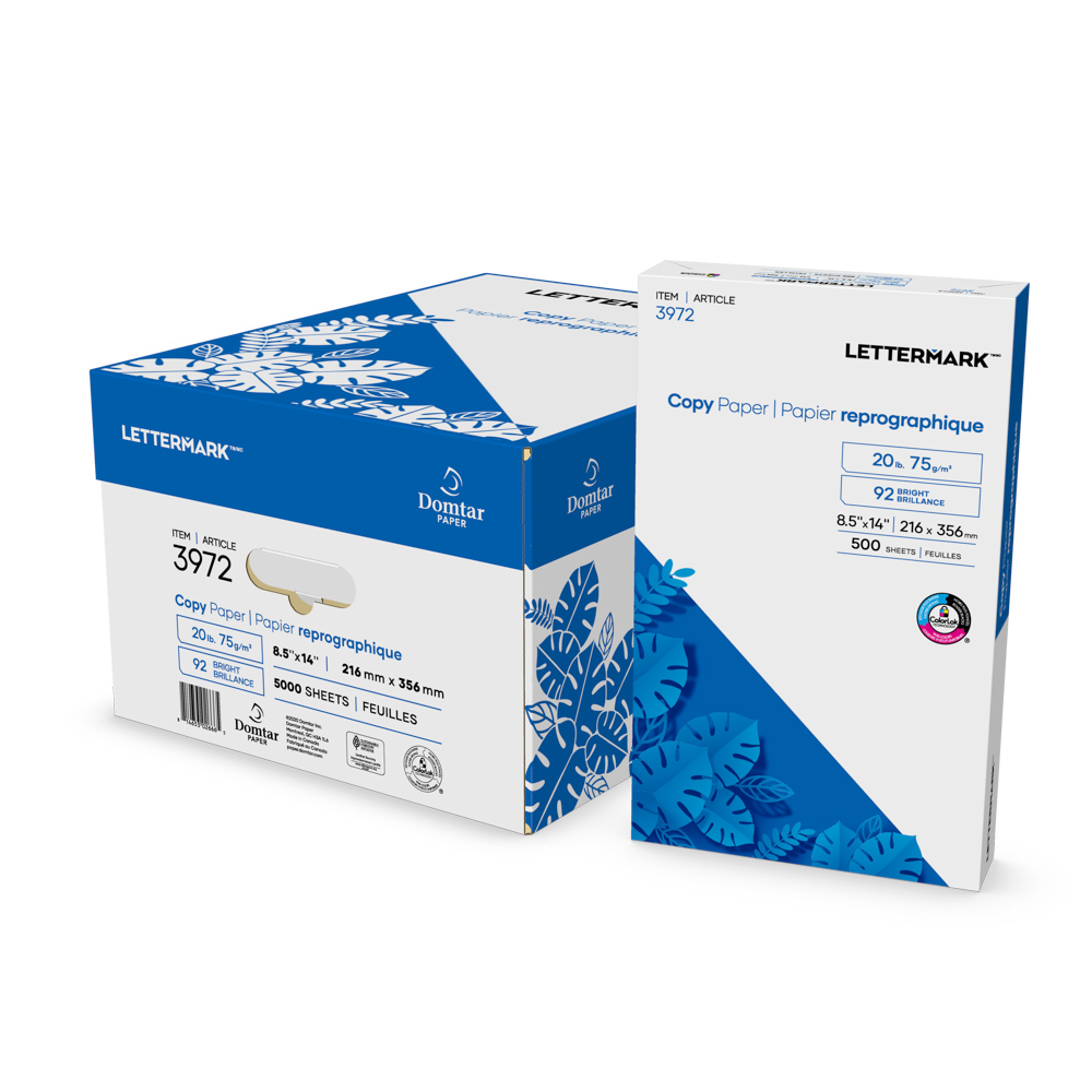 Domtar® Lettermark™ White Copy Paper 20# Bond 8.5x14 in. 500 Sheets per Ream