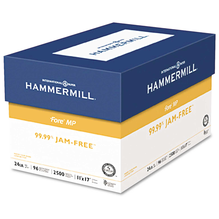 Hammermill® Fore® White Multi-Purpose 24 lb. Bond 96 Brightness Paper 11x17 in. 2500 Sheets per Carton