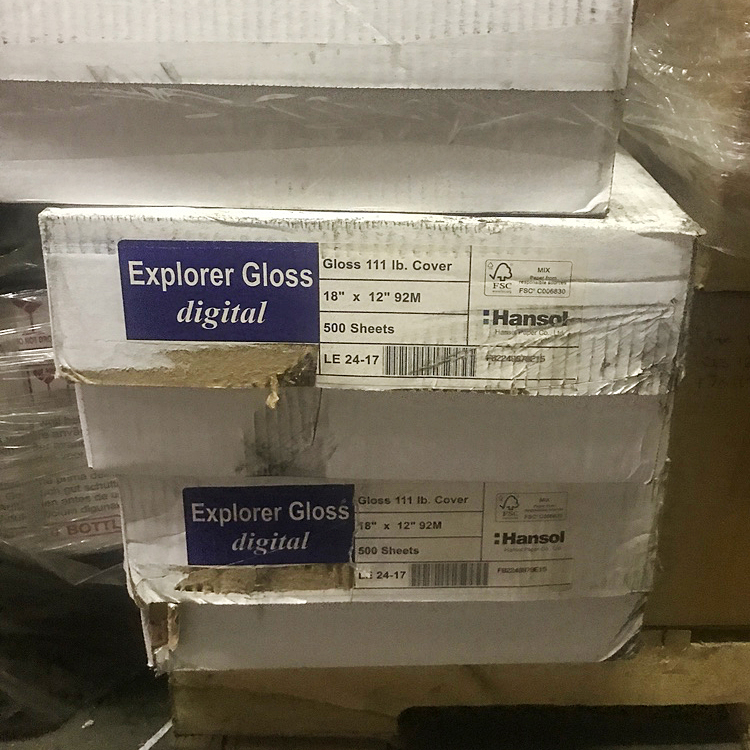 Hansol® Explorer Gloss Digital White 111 lb. Cover 18x12 in.