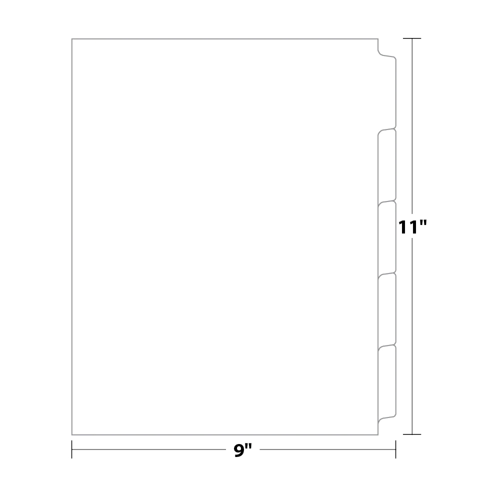 High Speed Copier Tabs White 90 lb. Index 9x11 in. 5 Bank Single Forward Collated Unpunched 250 Tabs per Pack