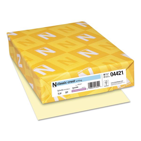 Neenah Paper® Classic Crest Classic Cream Smooth 80 lb. Cover 8.5x11 in. 250 Sheets