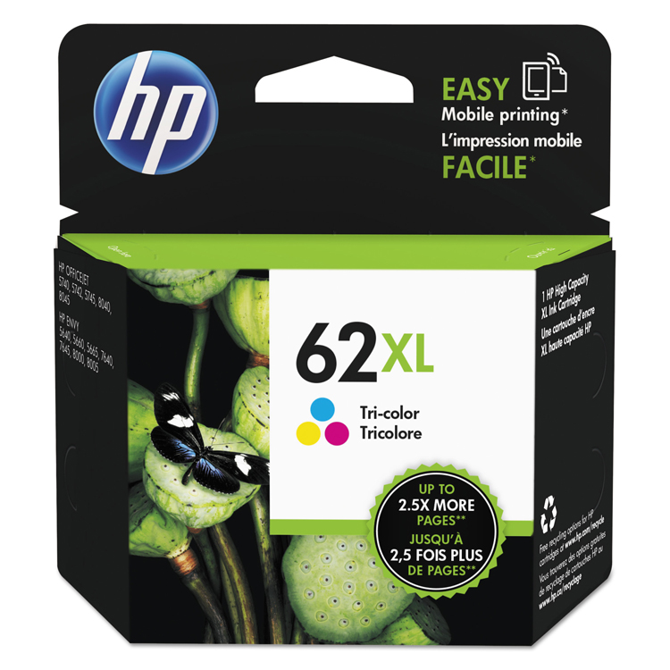 Original HP 62XL High Yield Tri-color Ink Cartridge