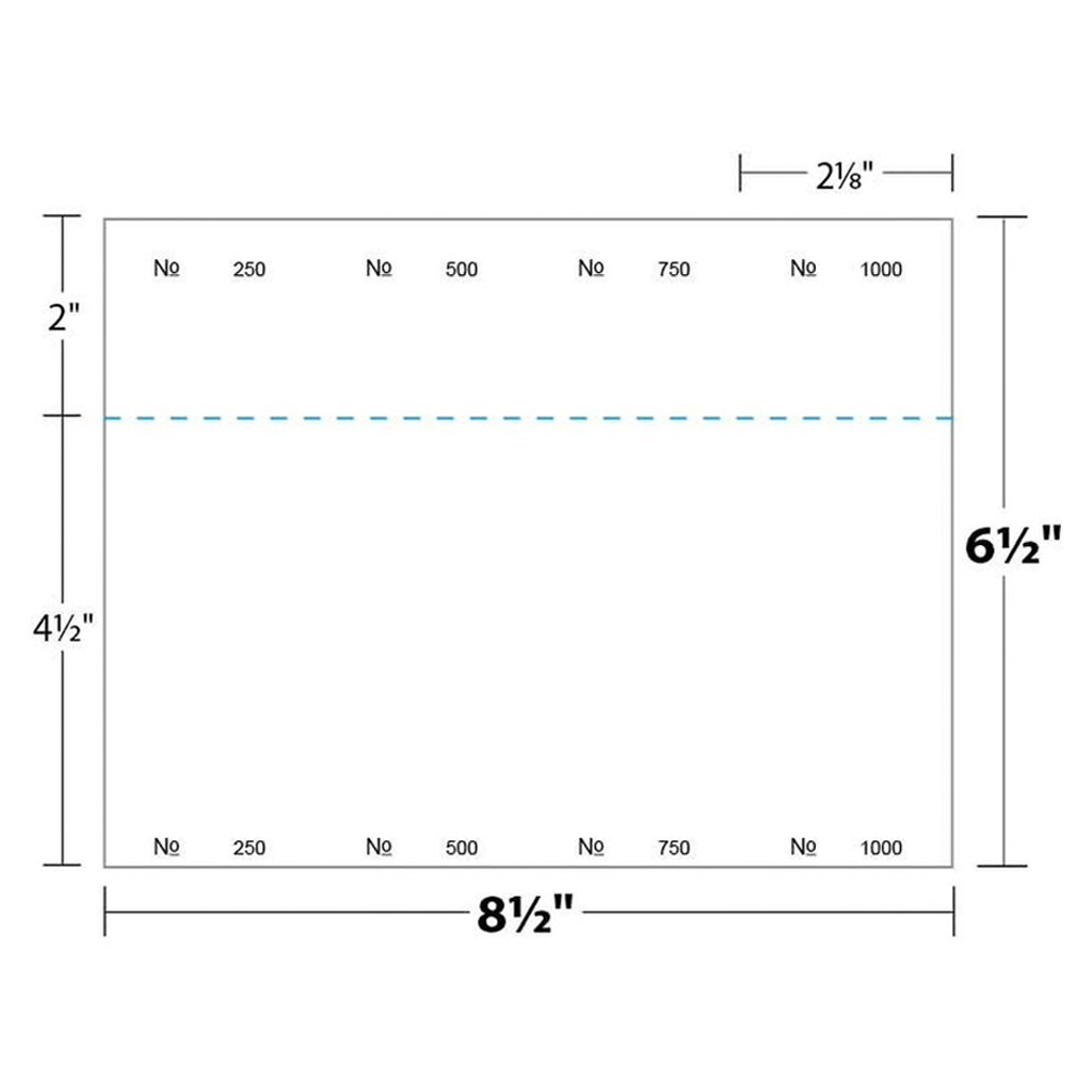 Blanks USA® Regular Event Raffle Ticket 4 up on 8.5 x 6.5 Sheet 1000 Tickets 2.125 x 6.5