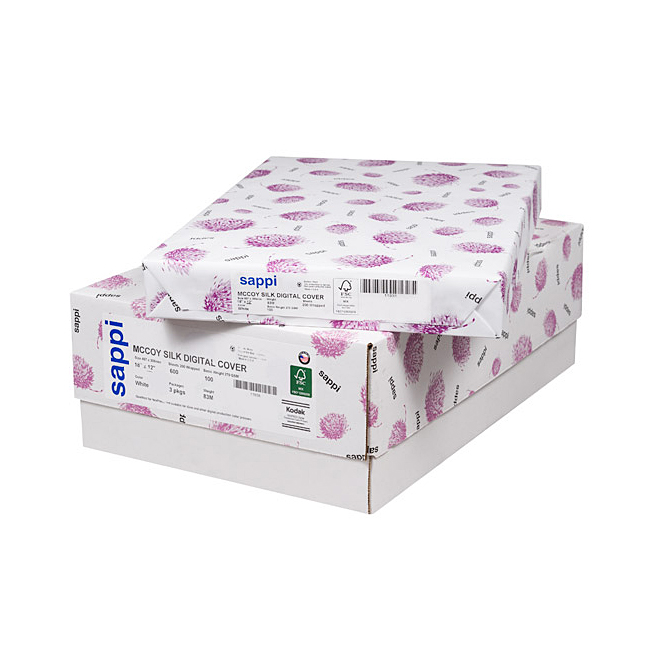 Sappi® Paper McCoy Digital White Silk 80 lb. Text 12x18 1500 Sheets per Carton - Sku: K11935 | 1500 SHEETS PER CARTON