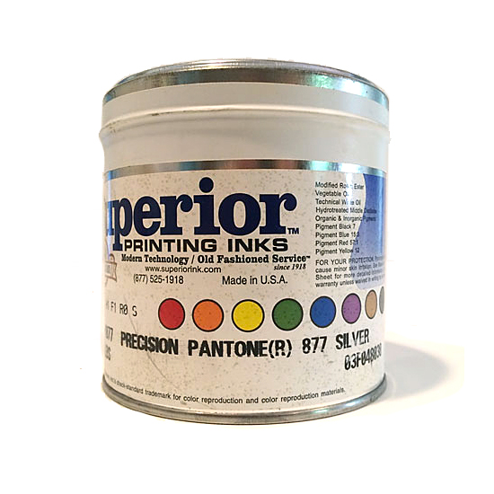 Superior® Printing Inks Precision Pantone® PMS-877 Metallic Silver - 2 lb. Can - Pantone® Metallic 877 Silver