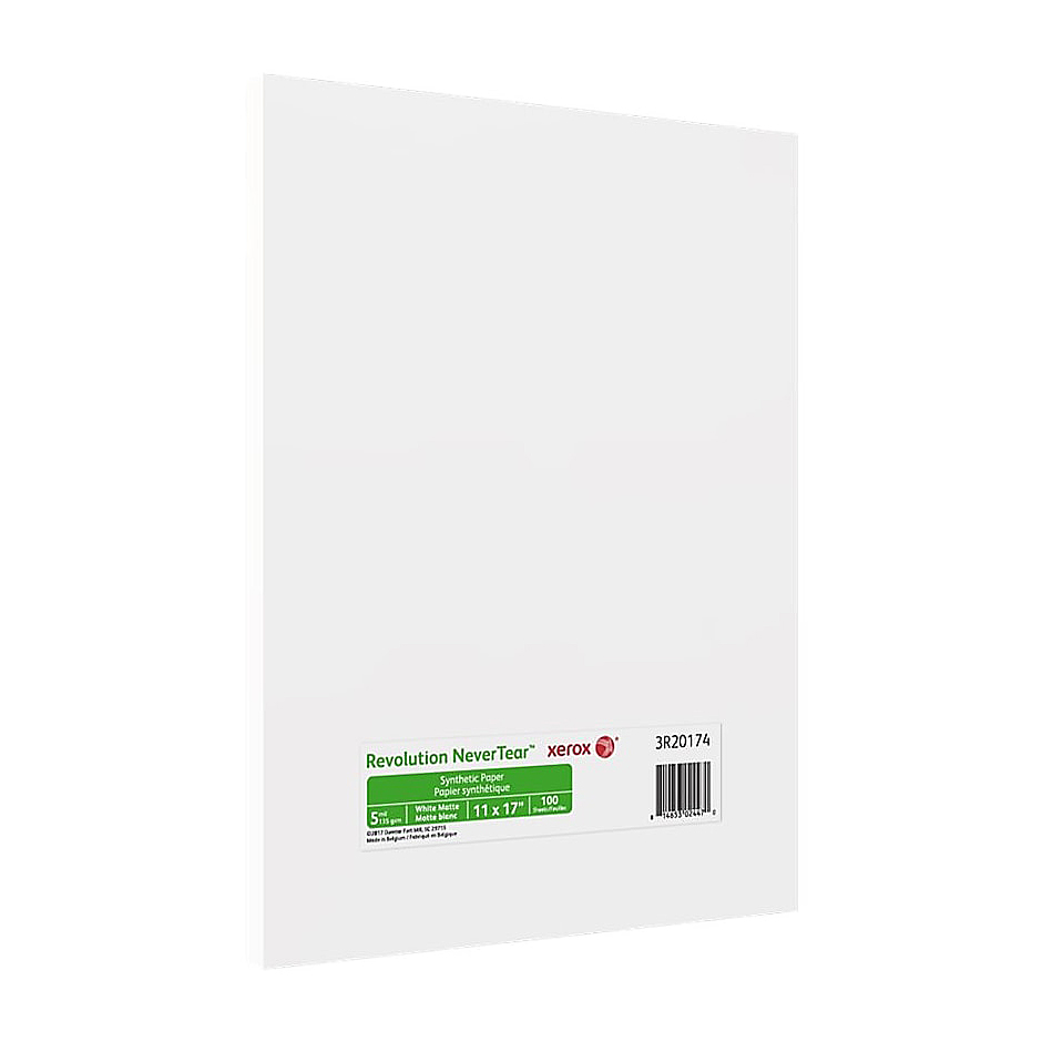 Xerox® Revolution NeverTear™ White 5 Mil Synthetic Matte Paper 12x18 in. 100 Sheet Pack