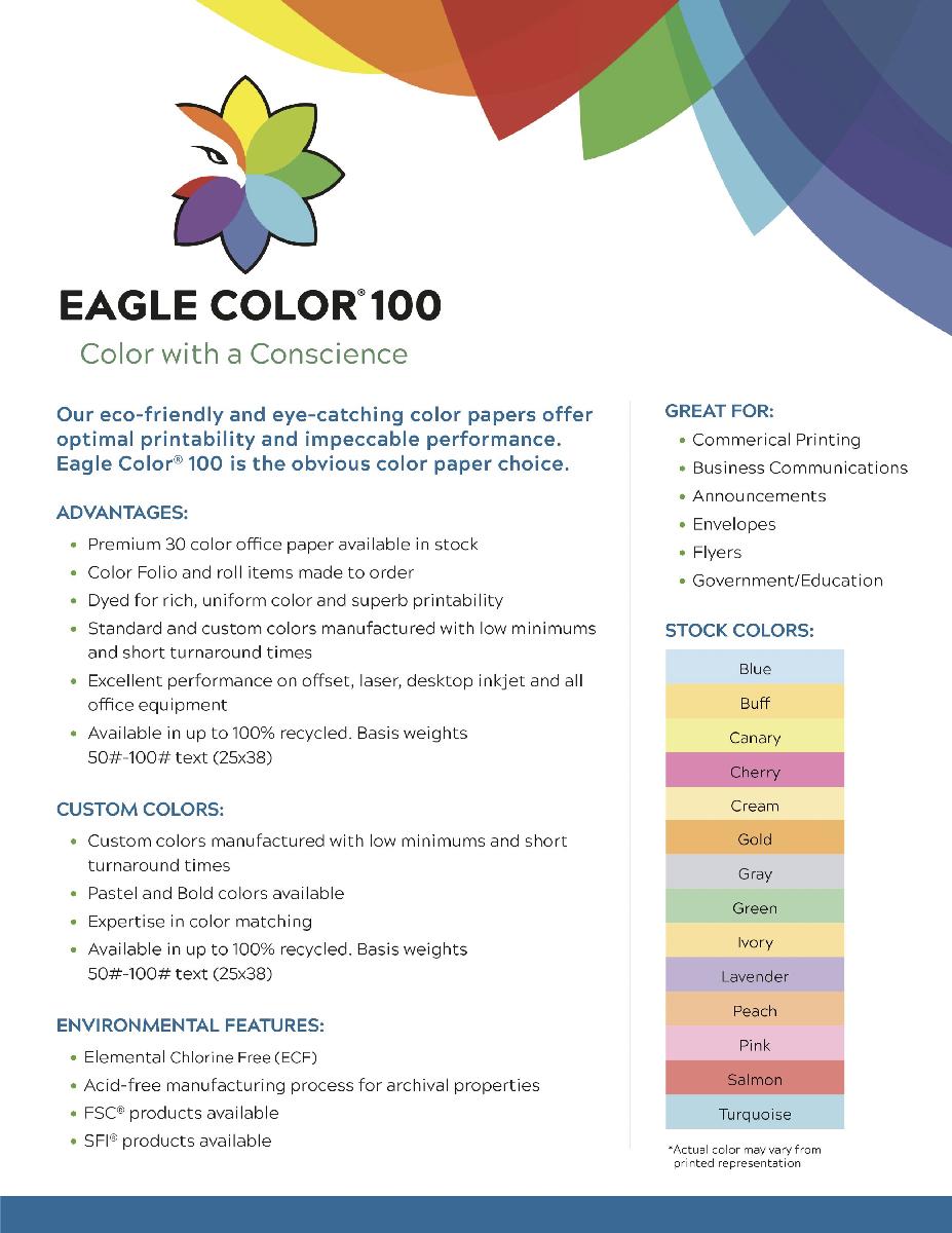 American Eagle Paper Mills® Eagle Premium 30 Recycled Cherry 20 lb. Colored Paper 8.5x11 in. 500 Sheets per Ream