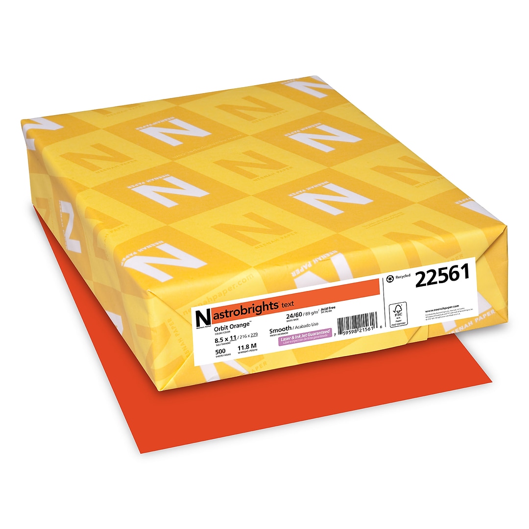 Neenah Paper® Astrobrights Orbit Orange Smooth 24 lb. Text 8.5x11 in. 500 Sheets