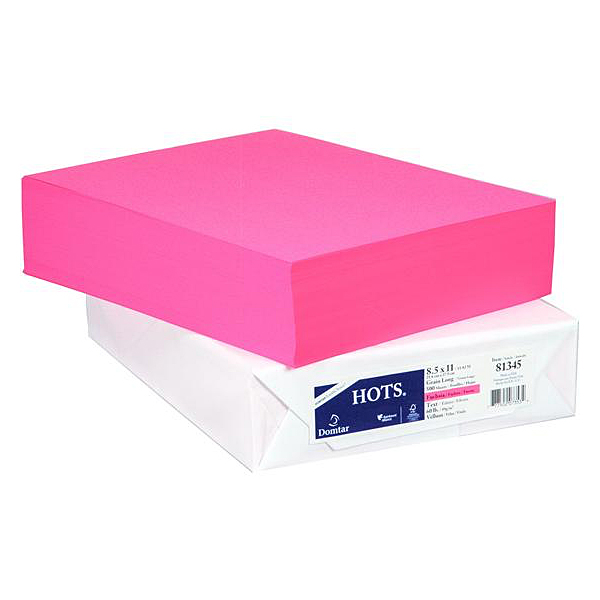 Domtar® EarthChoice HOTS® Fuchsia Vellum 65 lb. Cover 8.5x11 250 Sheets per Ream - Sku: 81394 | 250 SHEETS PER REAM