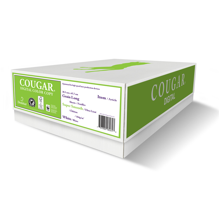 Domtar Cougar® Digital Color Copy White 80 lb. Super Smooth Text 13x19 in. 400 Sheets per Ream