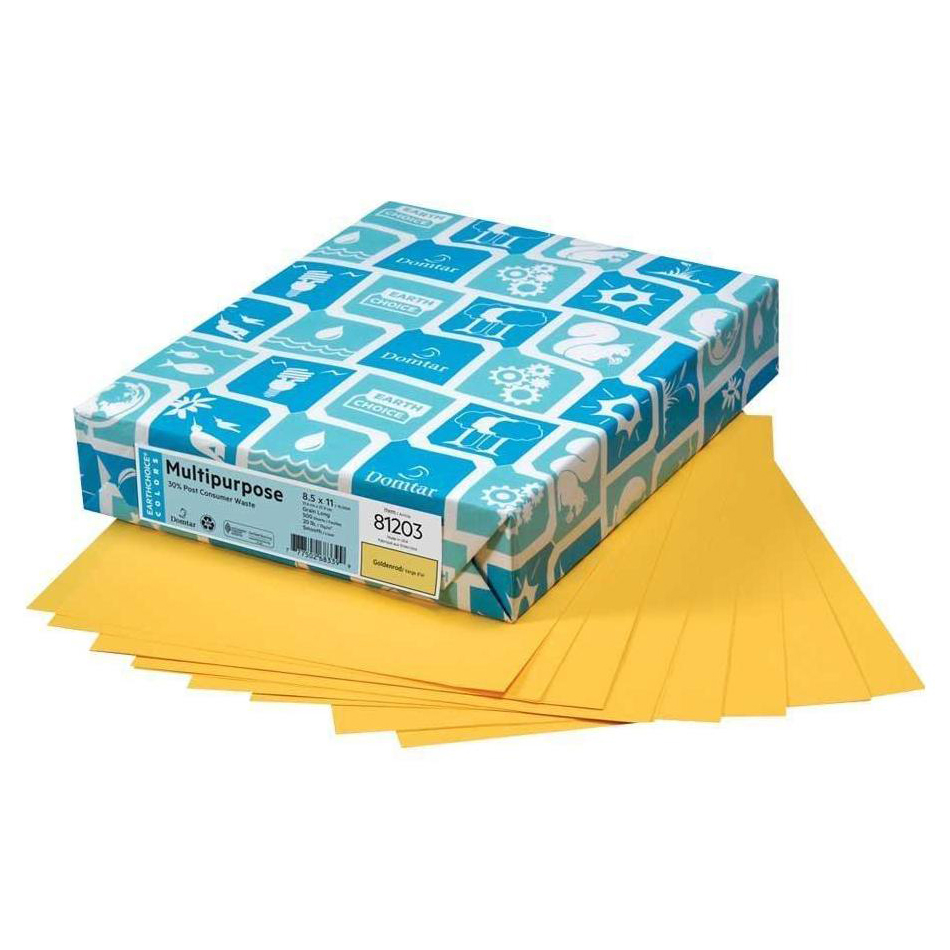 Domtar Earthchoice® Goldenrod Vellum 60 lb. Text 30% Recycled MP Copy Paper 11x17 in. 500 Sheets per Ream