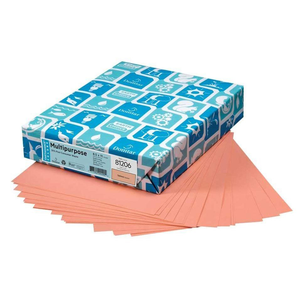Domtar Earthchoice® Salmon Smooth 20 lb. Multipurpose 30% Recycled Copy Paper 8.5x11 in. 500 Sheets per Ream