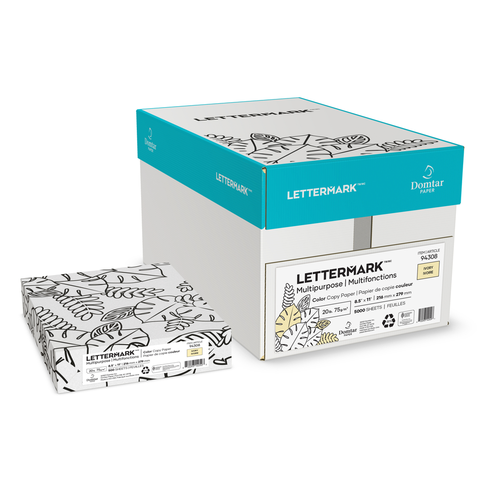 Domtar® Lettermark™ Cream Vellum 60 lb. Opaque Text 8.5x11 in. 500 Sheets per Ream