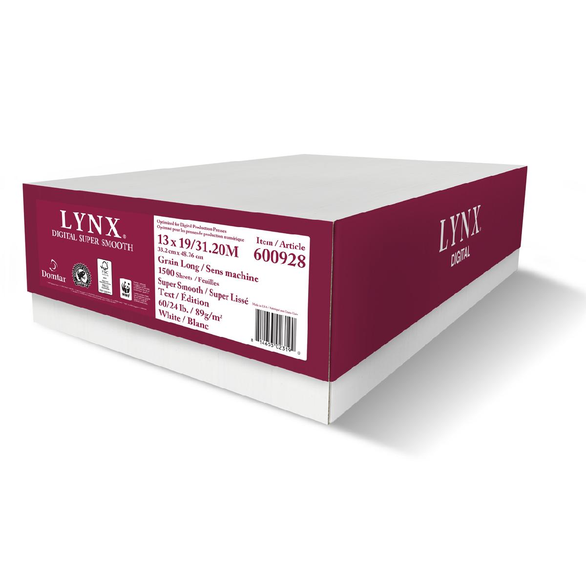 Domtar® Lynx™ Digital White Smooth 80 lb. Cover 19x13 in. 500 Sheets per Carton