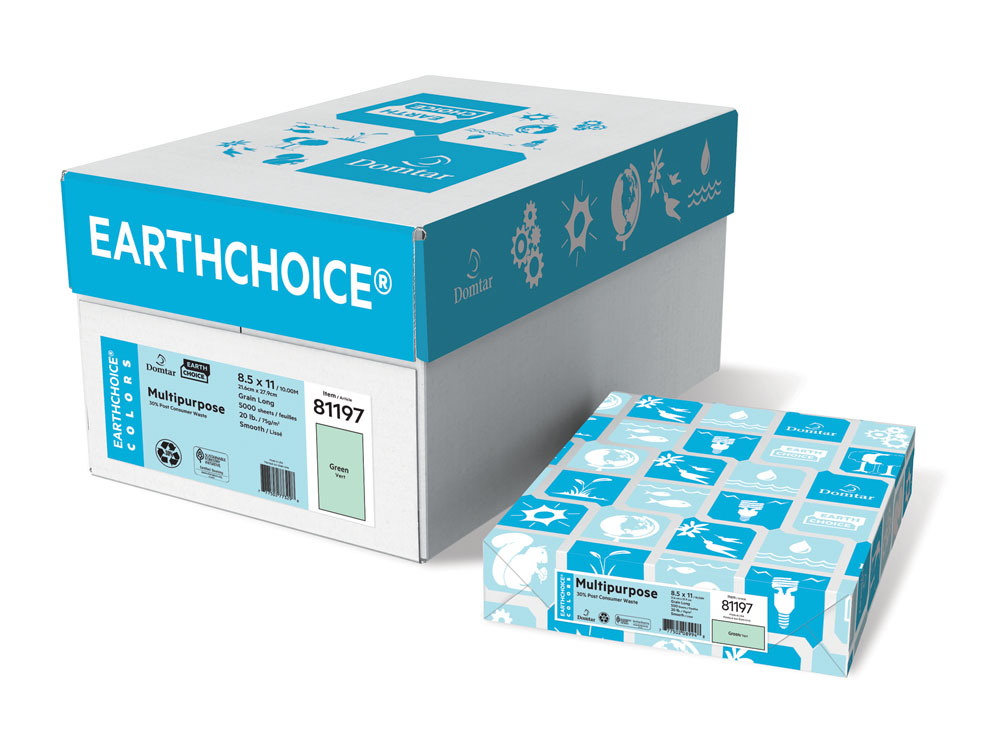 Domtar® Earthchoice Colors Opaque Green 60 lb. Vellum Text 11x17 in. 2500 Sheets per Carton