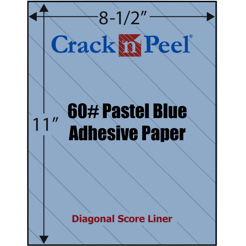 Fasson® Crack' n Peel Plus Pastel Blue 60 lb. Offset Recycled Uncoated Pressure Sensitive Permanent - Sku: 250 | 100 SHEETS PER PACK