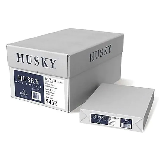 Domtar® HuskyJET® 70-28 lb. White Smooth Text 8.5x11 in. 4000 Sheets per Carton - Email or call for Bulk Discount!