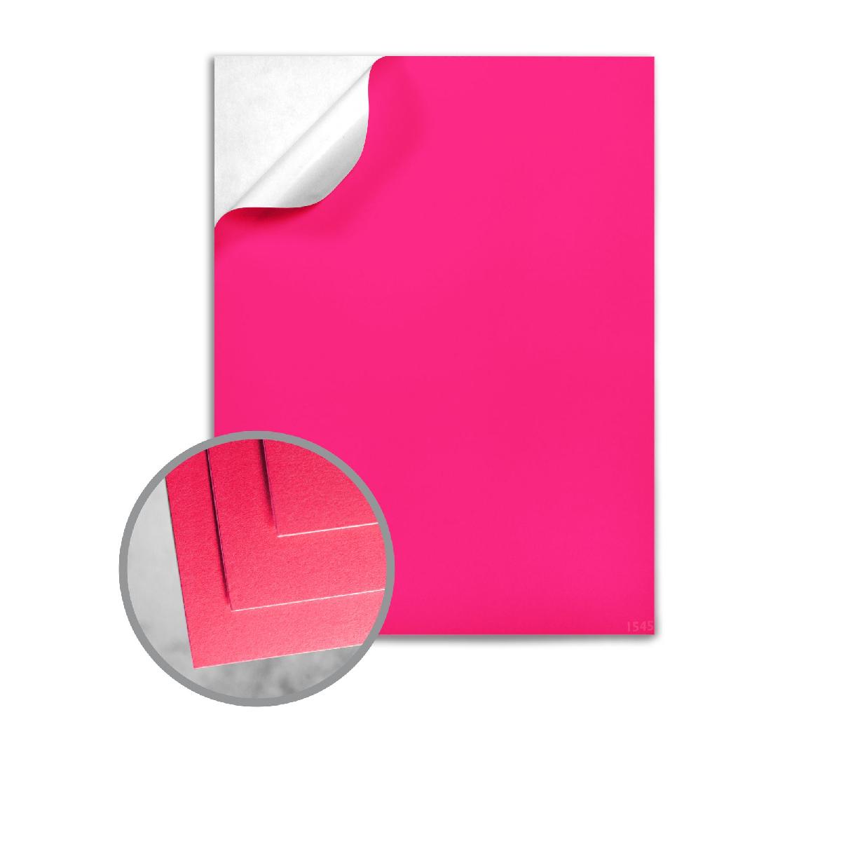 Strata® Score-Bak® Pink Fluorescent 60lb. Offset 80# Scoreback Pressure Sensitive 8.5x11 in. 100 Sheets Per Pack