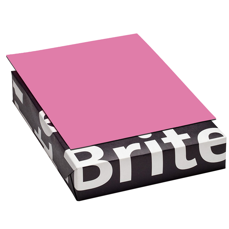 Color Cardstock, 65 lb Cover Weight, 8.5 x 11, Fuchsia, 250/Ream