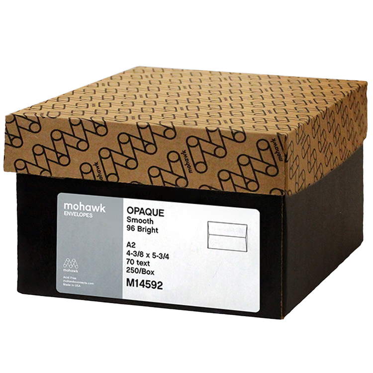 Mohawk® Superfine Ultrawhite Smooth 98 Bright 24 lb. Writing A-2 Envelopes 250 per Box
