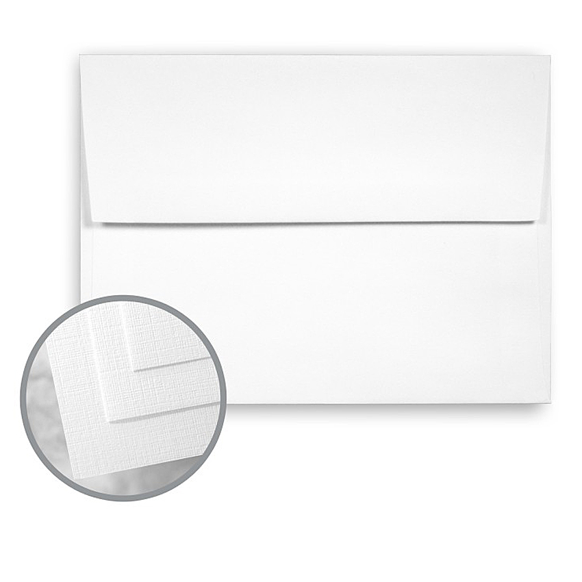Mohawk® VIA Bright White Linen Finish 700 lb. Text A-10 Recycled Square Flap Envelopes