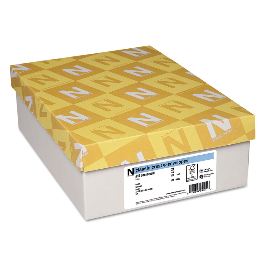 Neenah Paper® Classic Crest Recycled 100 Bright White Smooth 70 lb.  No.10 Envelopes 500 Box