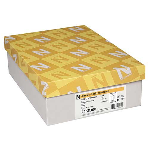 Neenah® Classic Columns Natural White 24 lb. Writing #10 Envelopes 500 per Box