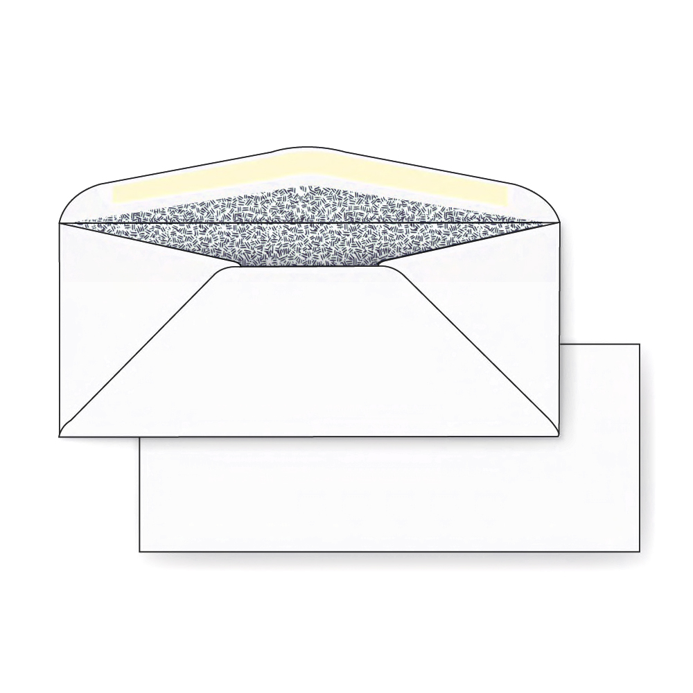 Printmaster® Regular White Wove 24 lb. Black Security Tint No. 10 Commercial Envelopes - Sku: 61998 | 500 ENVELOPES PER BOX