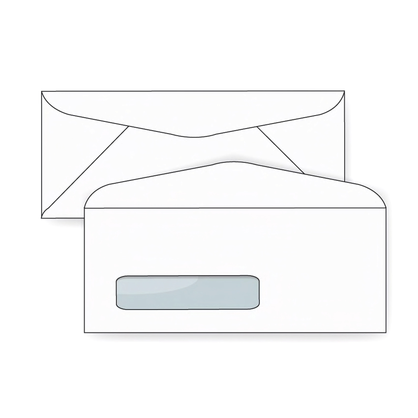 Printmaster® White Wove 24 lb. No. 10 Standard Window Hard Box Envelopes 500 per Box