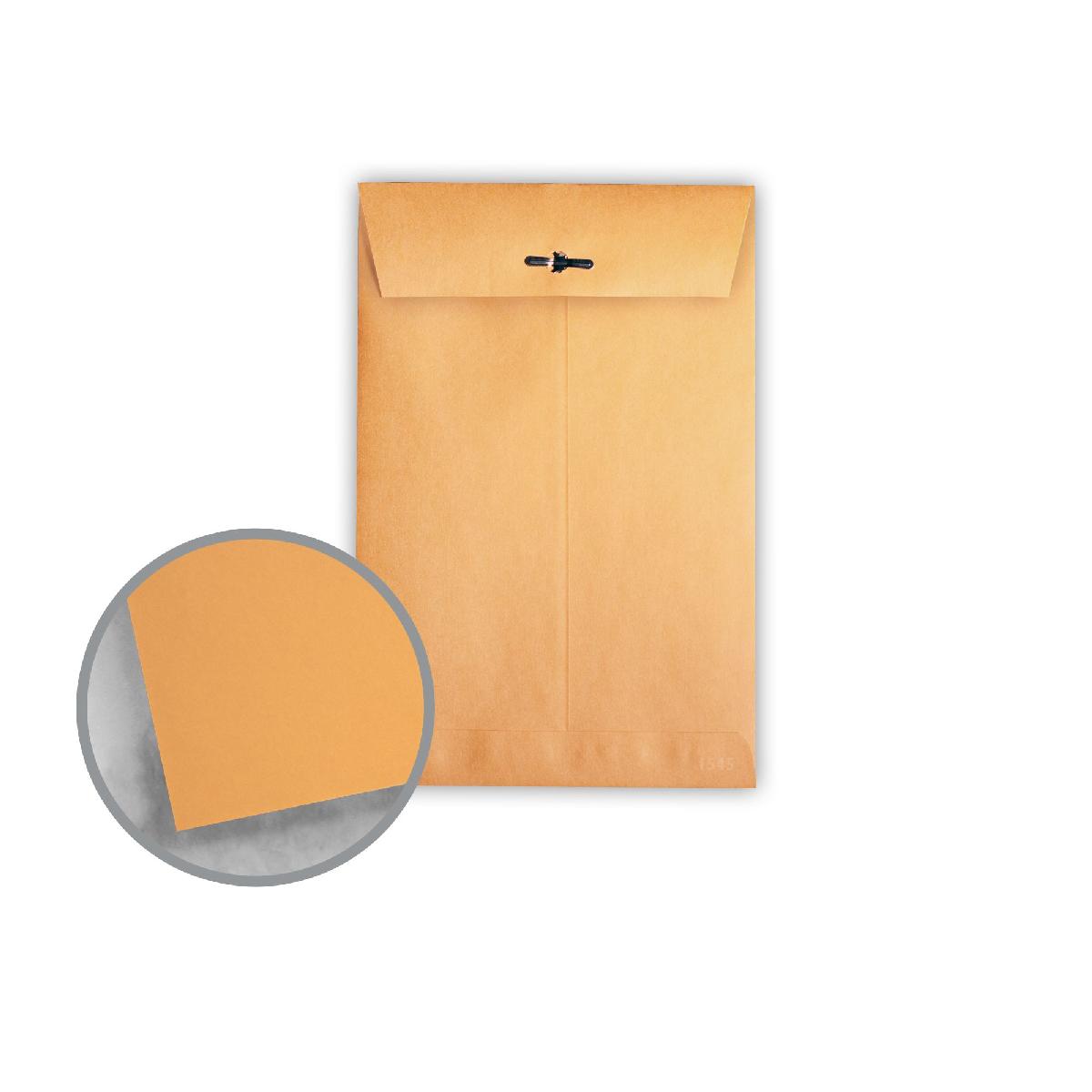 Premium® #55 Clasp Envelopes 28# Brown Kraft 6x9 in. Open End Catalog Metal Clasp Envelopes 100 per Box