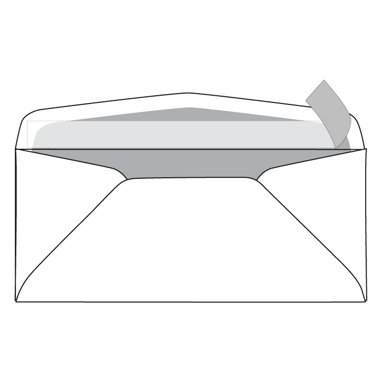Standard® White Wove 24 lb. Strip N Seal Black Security Window Envelope 500 per Box