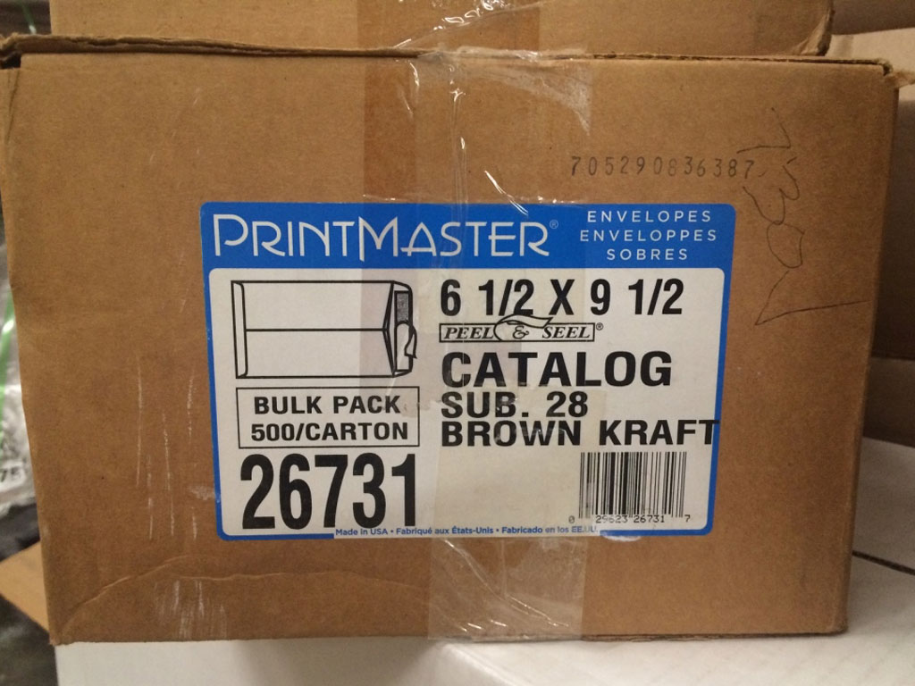 PRINTMASTER Brown Kraft 28lb Catalog Envelope Peel & Seel®  - 500 PER CARTON | SKU 26731