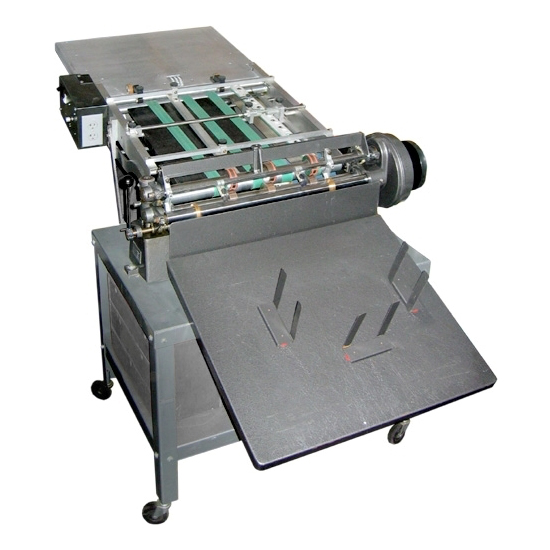 Rollem® Champion 990 Scoring Perforating Slitting Machine Vaccum Air Fed Turbo Feeder Registration Board and Stand - Min Sheet Size: 4 x 4 in. Max Sheet Size: 18 x 23 in.