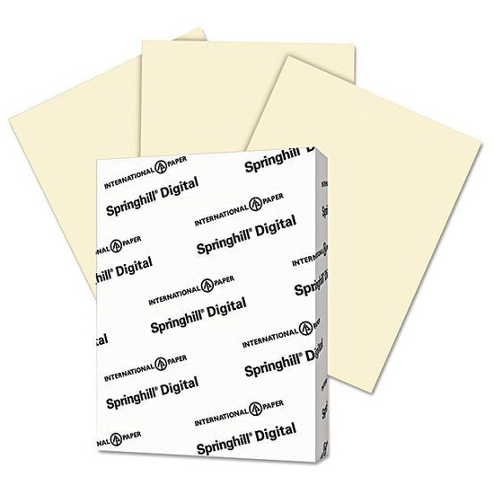 Springhill Cream Colored Paper Pastel Paper with Smooth Finish 89gsm 11 x 17 printer paper 1 Ream / 500 Sheets 024046R 24lb Copy Paper 