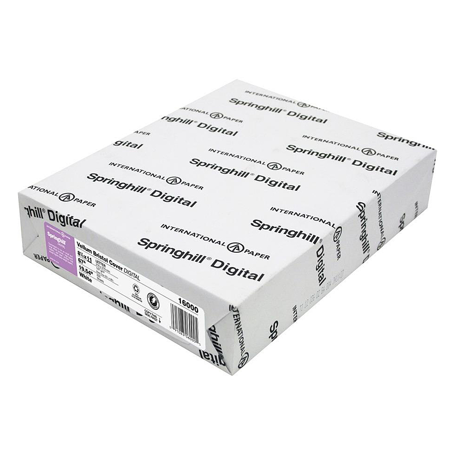 Springhill® Vellum Bristol Digital White 67 lb. Card Stock 8.5x14 in. 250 Sheets per Ream - Email or Call for Bulk Pricing!
