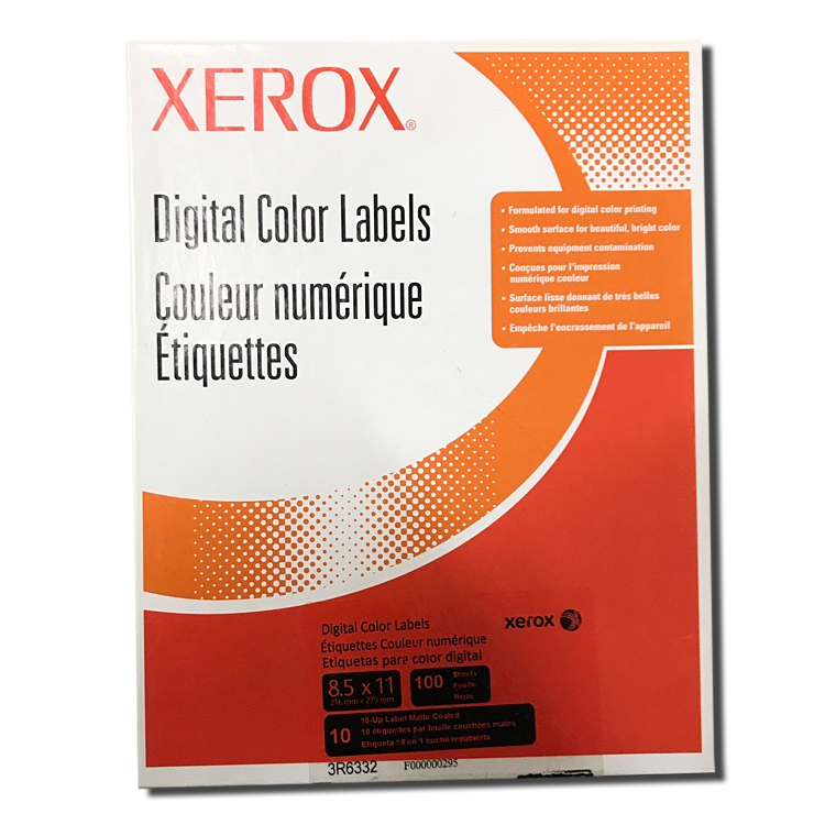 XEROX® Digital Color Xpressions® Matte Coated White Permanent Adhesive Labels 100 Sheets 10-up