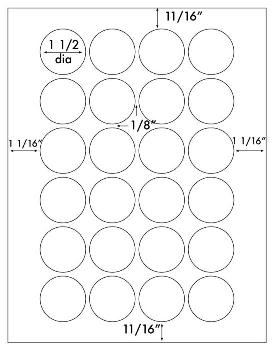 1 1/2" Diameter Circle Labels 24 Up on 8.5x11 in. Recycled White Permanent Adhesive - Sku:4220RPW | 100 SHEETS PER PKG