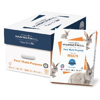 Hammermill® Fore® MP White Smooth 24 lb. Multi-Purpose Printer Paper 8.5x14 in. 15.26M 5000 Sheets per Carton