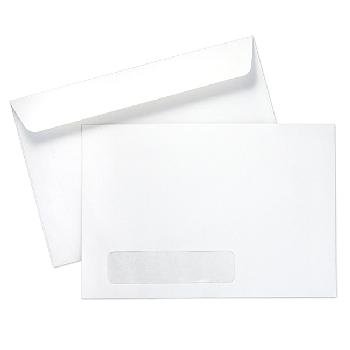 PrintMaster® #6-1/2 Booklet 6x9 in. 24 lb. White Wove Standard Window Booklet Envelopes 500 per Carton