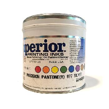 Superior® Printing Inks Precision Pantone® PMS-877 Metallic Silver - 2 lb. Can - Pantone® Metallic 877 Silver