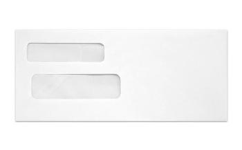 PrintMaster® 24 lb. White Wove #10 Double Window Envelopes 500 per Box - Windows: 1-1/8" x 4", 1" x 3-1/2"