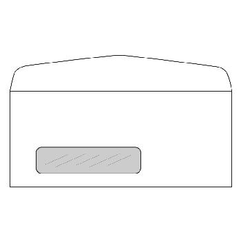 PrintMaster® White Wove 24 lb. Digital Black Tinted Window Envelopes 500 per Box